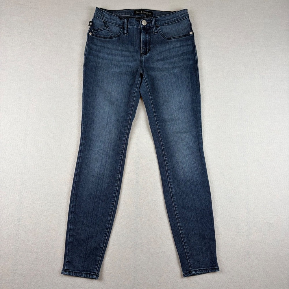 Rock & Republic Kashmiere Skinny Jeans Womens 6M Dark Wash Stretch R010248